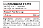 L-ARGININE 1000 мг - 100 capsules