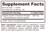 ORGANIC CINNAMON 500 mg - 60 tablets