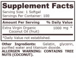 ORGANIC COCONUT OIL 1000 mg - 100 liquid dragees
